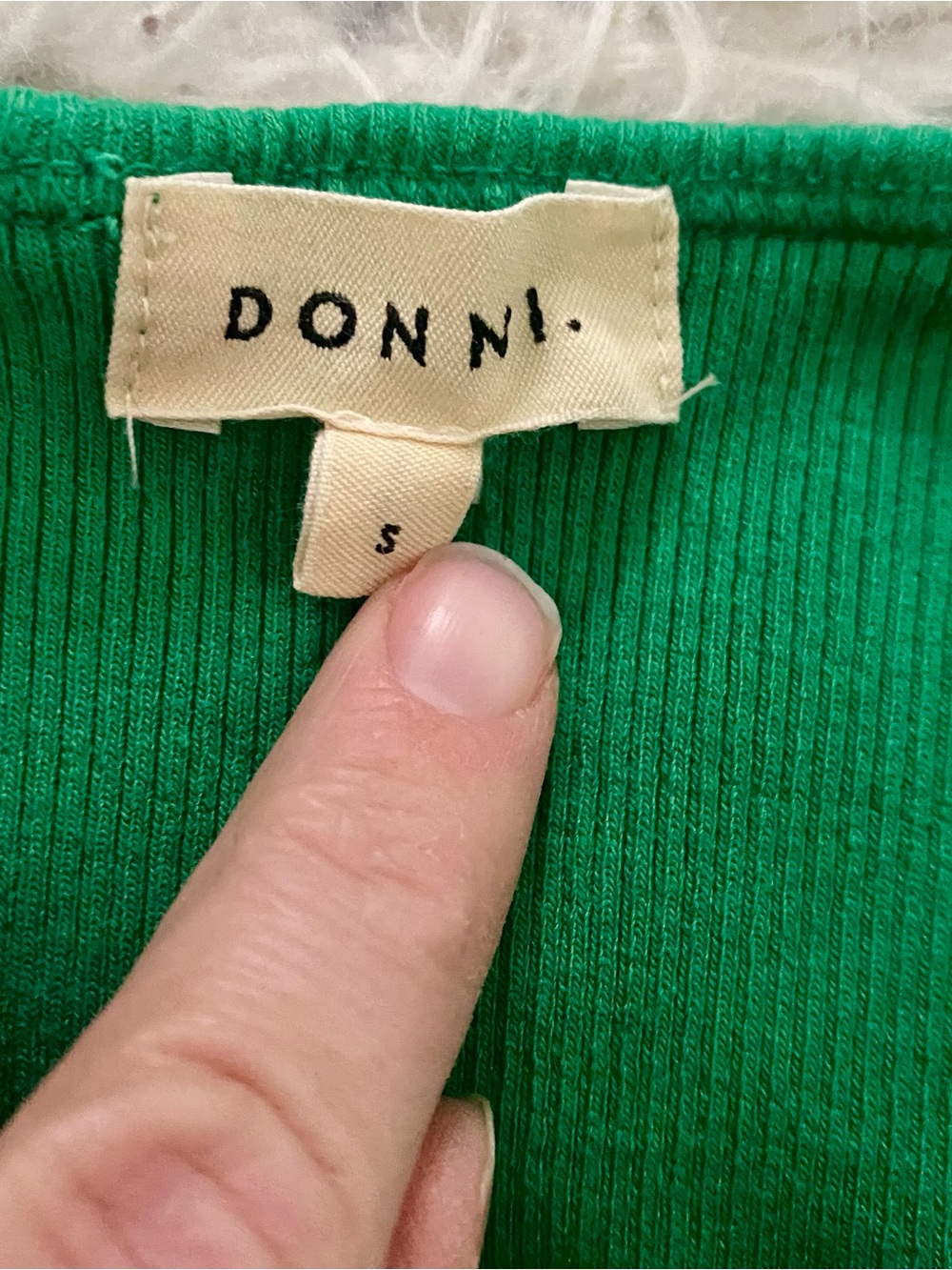 DONNI. Ribbed Tank Top Racer Back Green Size Small - Picture 3 of 6